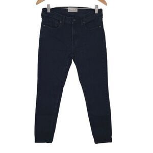 Everlane Womens Mid Rise Jeans Skinny Tapered Leg Denim Black Size 28 Regular